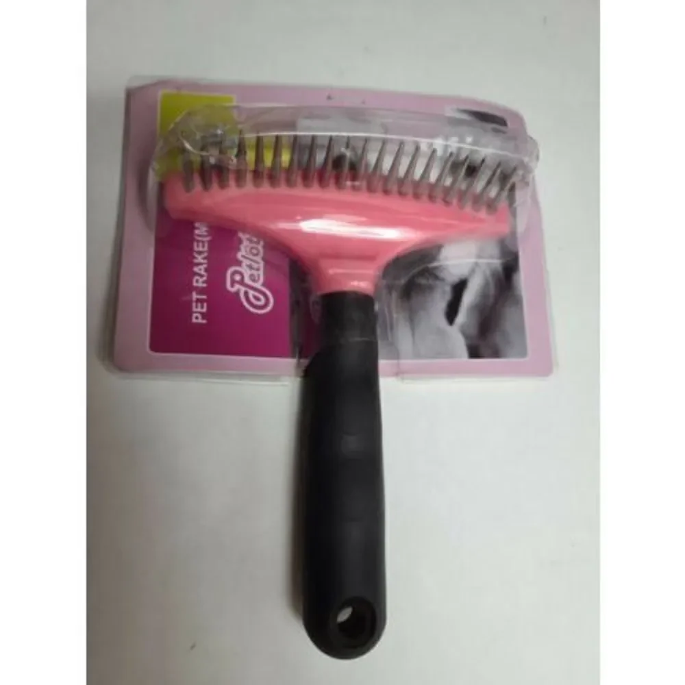 PETLOT Grooming Rake Comb Teeth pet brush pink